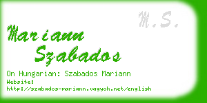 mariann szabados business card